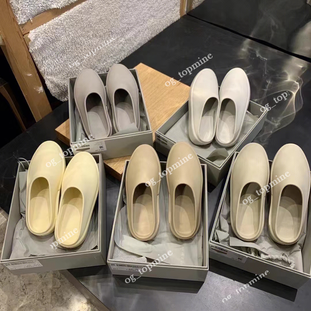 Designer Fog Slippers Mens Shoes Slides Sandals Cement Almond Concrete Cream Oat The California Slip-On Eva 35-46