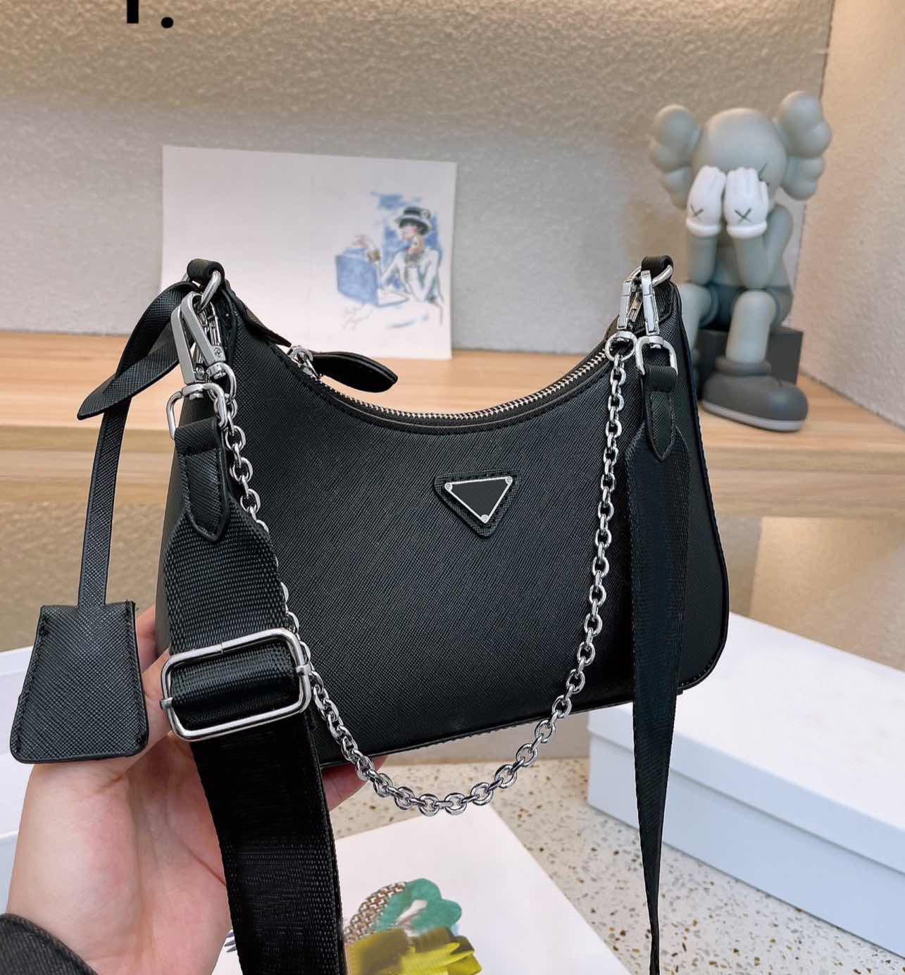 Classic cross body shoulder bags Luxurys designer handbag female fashion three one diagonal bag top lady wallet, Red