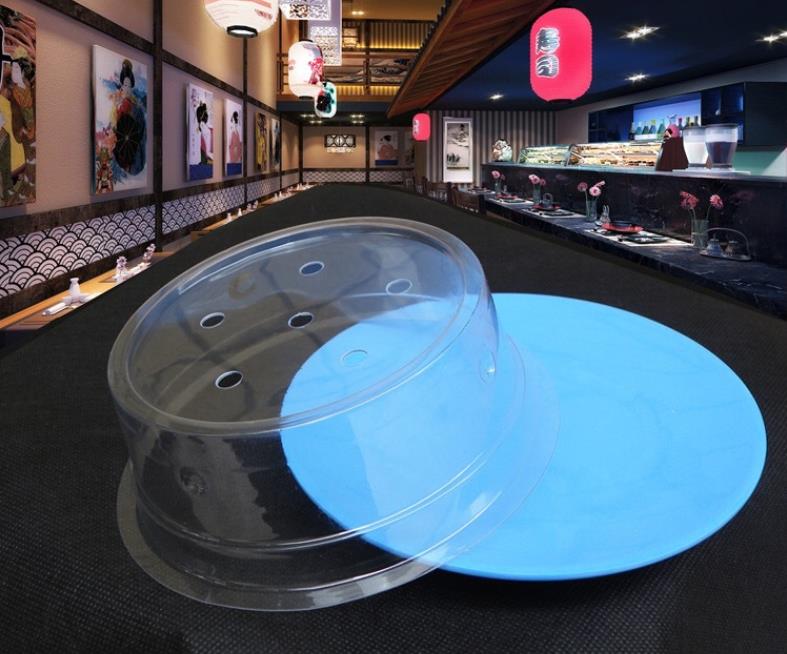 Plastic Lid For Sushi Dish Kitchen Tool Buffet Conveyor Belt Reusable Transparent Cake Plate Food Cover Restaurant Accessories SN156