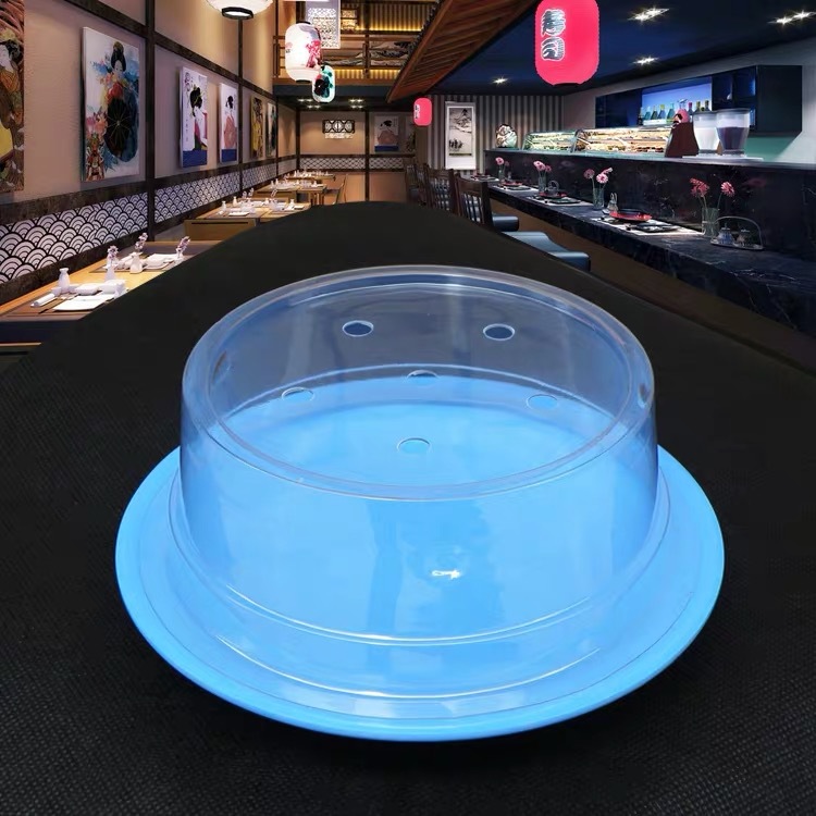 Plastic Lid For Sushi Dish Kitchen Tool Buffet Conveyor Belt Reusable Transparent Cake Plate Food Cover Restaurant Accessories SN156