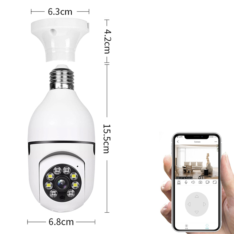 1080P HD Wi-Fi Security Camera 360° Panoramic WiFi IR IP E27 Light Bulb Camera Night Vision Waterproof Cameras Automatic Human Tracking Zoom