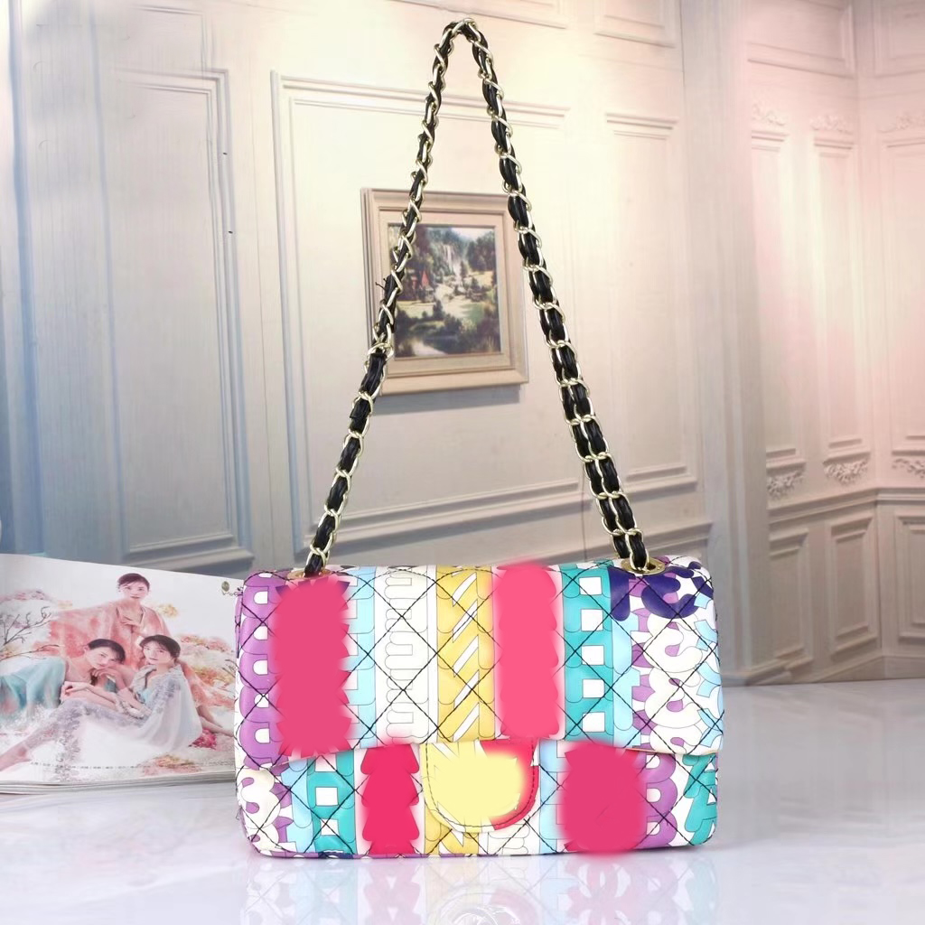 Rainbow bag graffiti Bags Top Designer Brand Fashion Shoulder Handbags Quality Women Chains totes Bag Clutch Wallet Cross body Metallic Thread, Picture color with logo
Rainbow bag graffiti Bags Top Designer Brand Fashion Shoulder Handbags Quality Women Chains totes Bag Clutch Wallet Cross body Metallic Thread, Picture color with logo