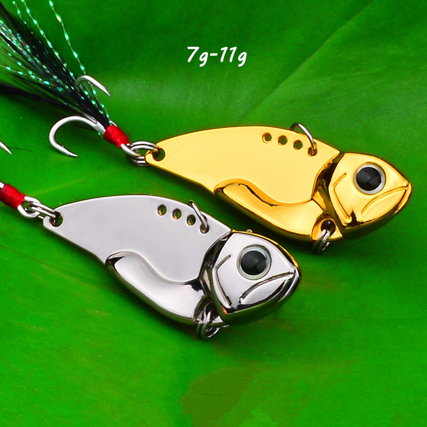 7g-11g VIB Spoons Hook Metal Baits & Lures 10# Treble Hooks With Feathers Silver & Gold Sheet Zinc Alloy Fishing Gear 10 Pieces / lot WMB-28
7g-11g VIB Spoons Hook Metal Baits & Lures 10# Treble Hooks With Feathers Silver & Gold Sheet Zinc Alloy Fishing Gear 10 Pieces / lot WMB-28