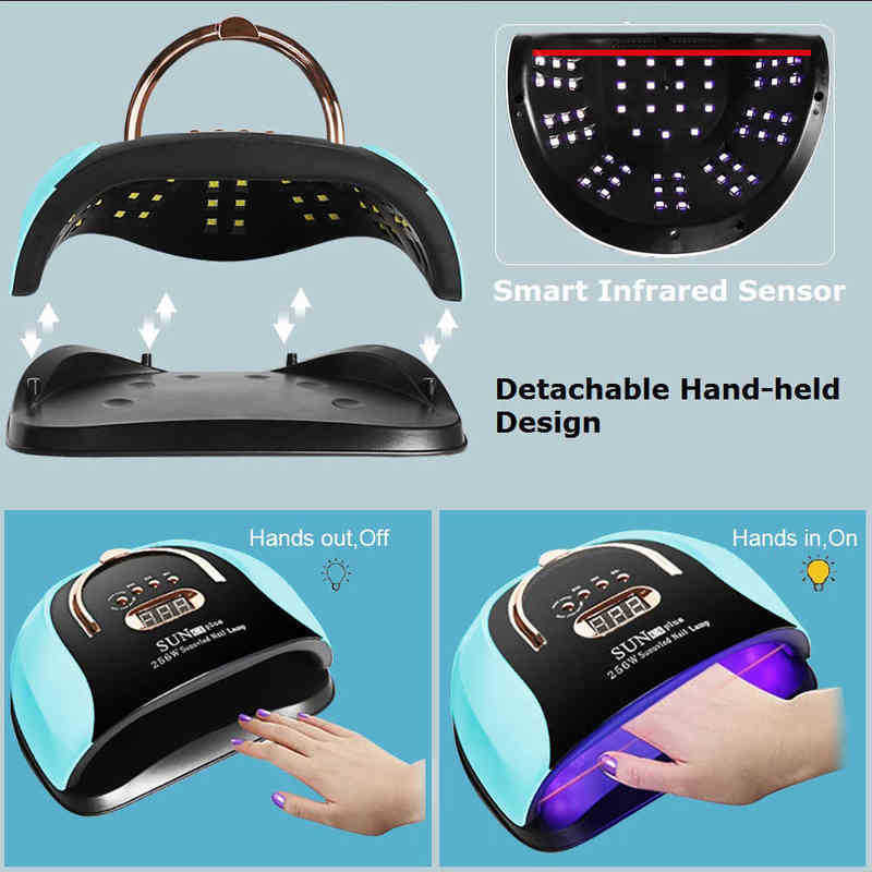 Nxy Lamp for Drying Nails 114w Led Dryer Professional Manicure Pedicure with Automatic Sensor 57 Beads 220624