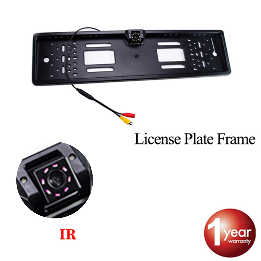 XINMY Car Rear View Camera EU European License Plate Frame Waterproof Night Vision Reverse Backup Camera 4 Or 8 LED Light
