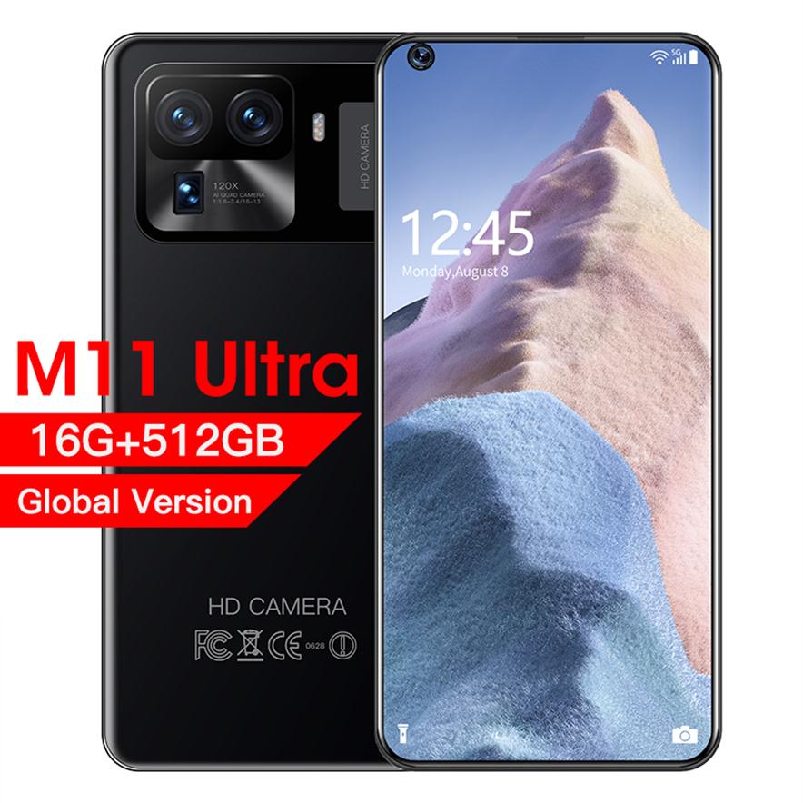 

New in 20222022 Smartphone M11 Ultra 7 3 inch Dual Card Unlocked 5G Android Cell phone 16GB 512GB 48MP Camera 6800mAh Battry Sma191i