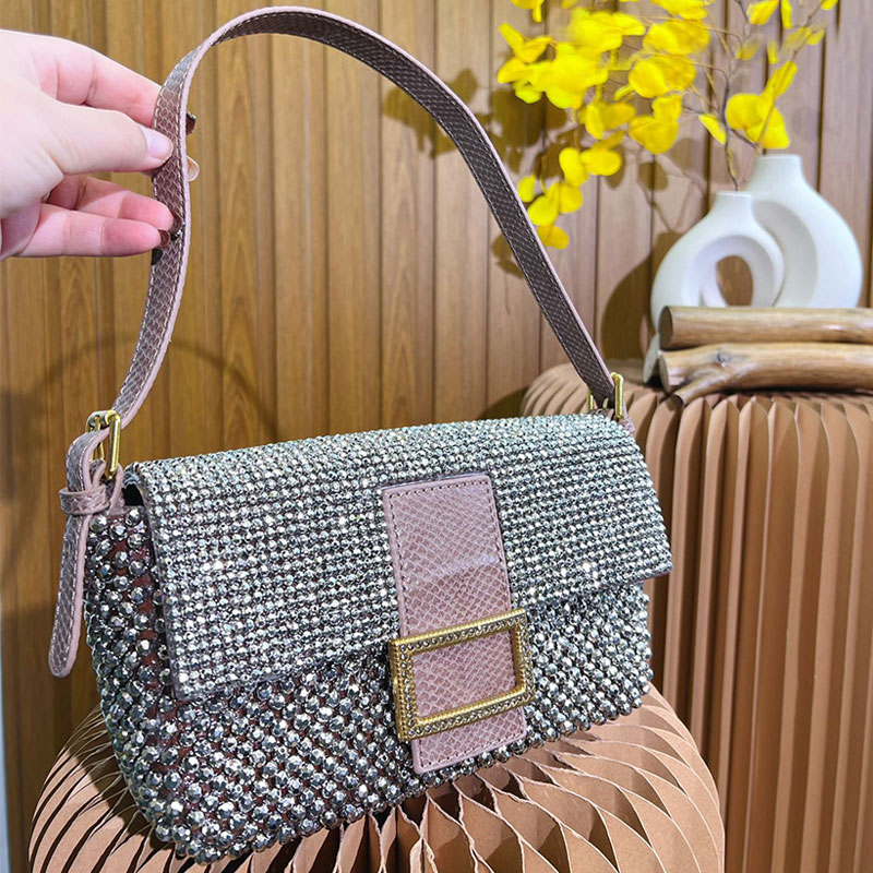 Baguette Bags Hand Bag Shoulder Underarm Purse Dinner Handbag Fashion Bright Flash Braided Bead Bag Full Diamante Gold Metal Clasp Messenger, Silver
Baguette Bags Hand Bag Shoulder Underarm Purse Dinner Handbag Fashion Bright Flash Braided Bead Bag Full Diamante Gold Metal Clasp Messenger, Silver