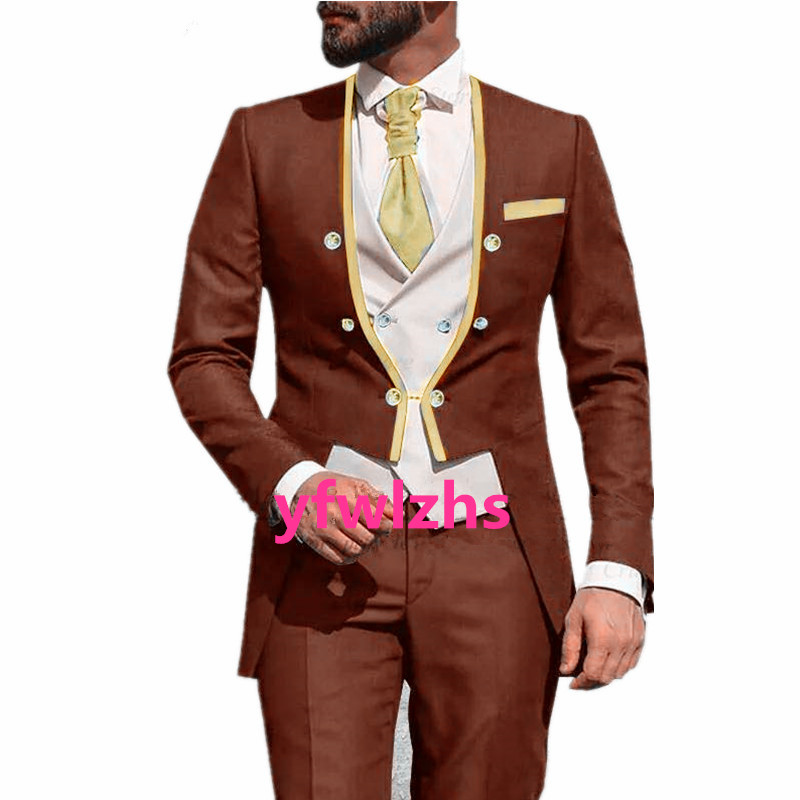 Customize tuxedo Double-Breasted Handsome Mandarin Lapel Groom Tuxedos Men Suits Wedding/Prom/Dinner Man Blazer Jacket Pants Tie Vest W1200, Picture style color 
Customize tuxedo Double-Breasted Handsome Mandarin Lapel Groom Tuxedos Men Suits Wedding/Prom/Dinner Man Blazer Jacket Pants Tie Vest W1200, Picture style color