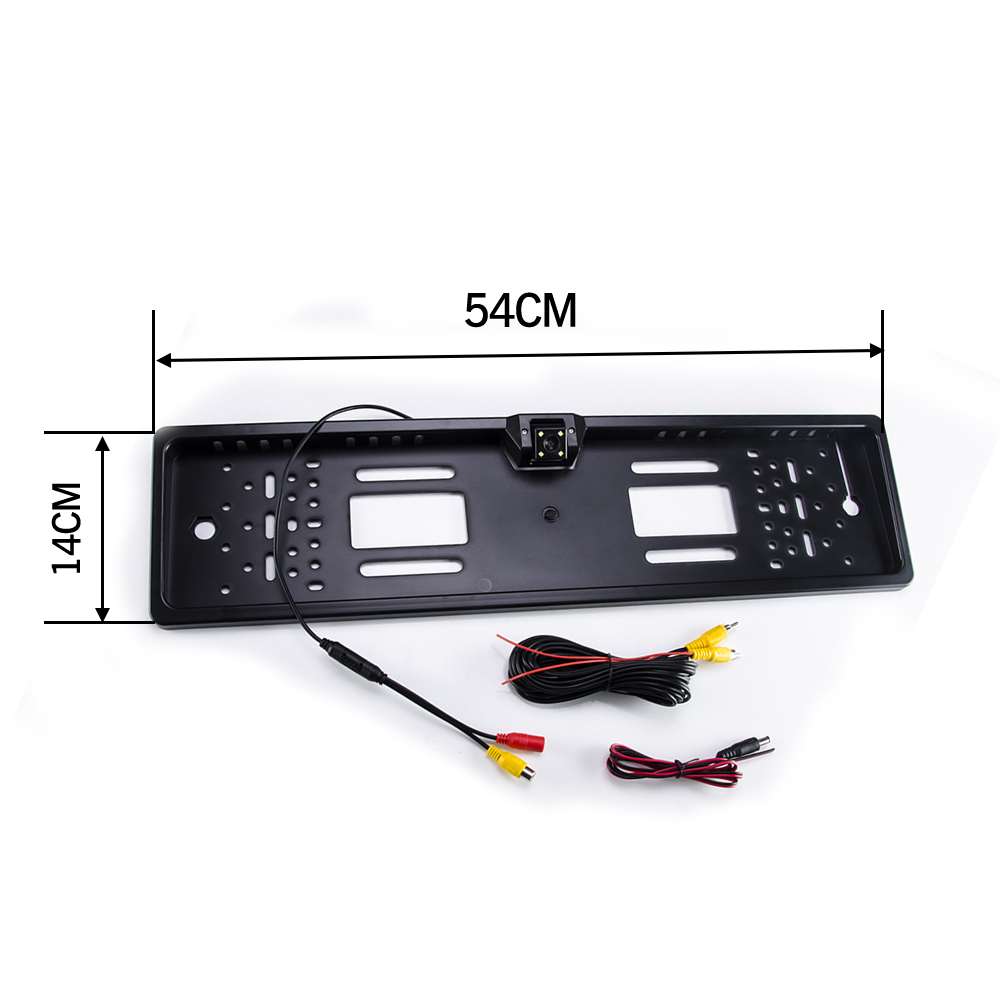 XINMY Car Rear View Camera EU European License Plate Frame Waterproof Night Vision Reverse Backup Camera 4 Or 8 LED Light