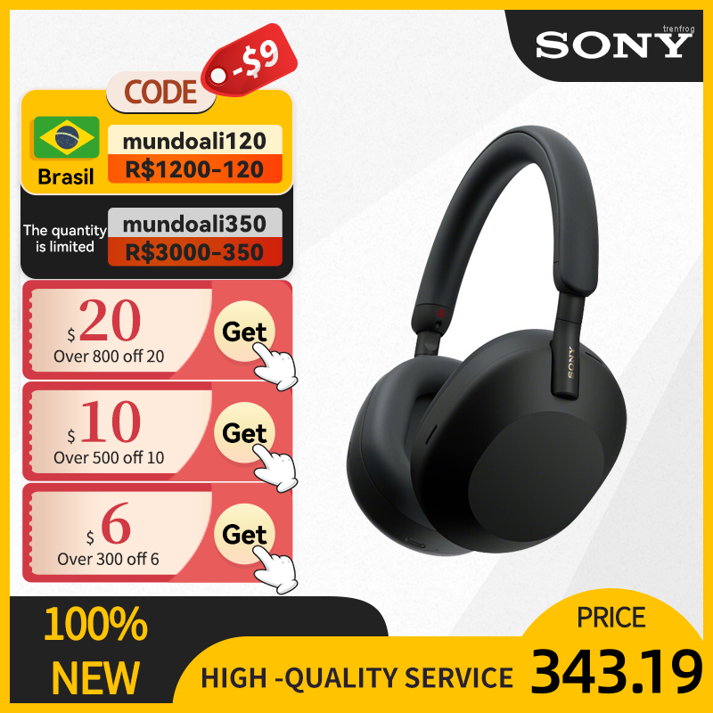 Sony WH-1000XM5 Wireless Headphones Noise Canceling Overhead With Mic For Phone-Call Bluetooth XM5, Black
Sony WH-1000XM5 Wireless Headphones Noise Canceling Overhead With Mic For Phone-Call Bluetooth XM5, Black