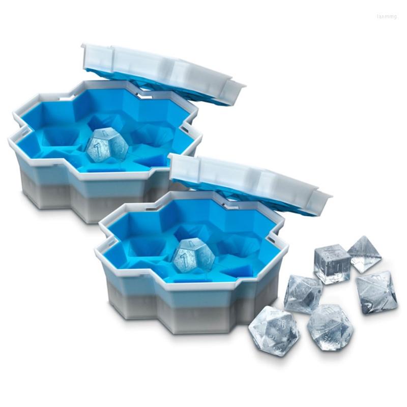 Baking Moulds Silicone 7 Shape DIY Dice Ice Tray Mold Game Mini Cube Trays With Lids Whiskey Reusable Crafts Tools9878015