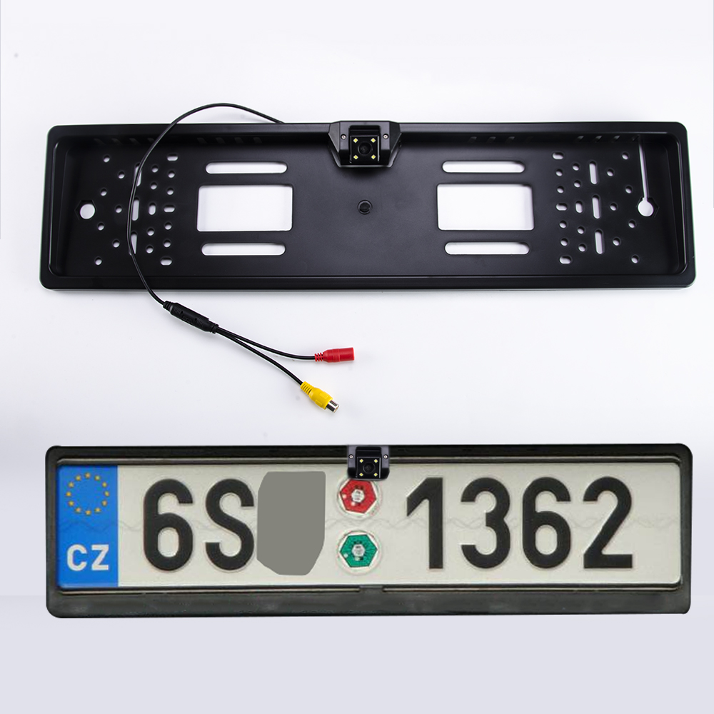 XINMY Car Rear View Camera EU European License Plate Frame Waterproof Night Vision Reverse Backup Camera 4 Or 8 LED Light