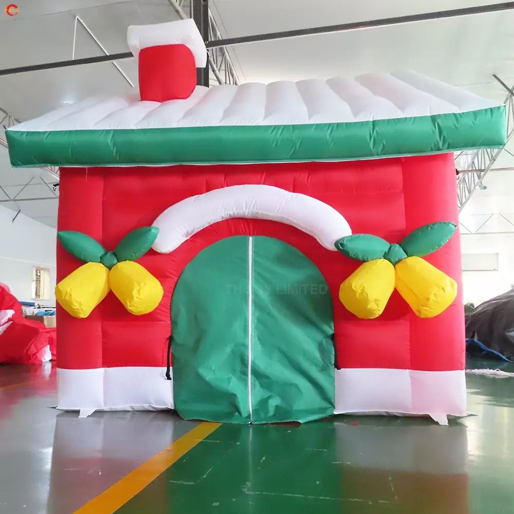 Free Door Ship Outdoor playhouse Activities Christmas inflatable Santa Grotto house tent Xmas decorations
