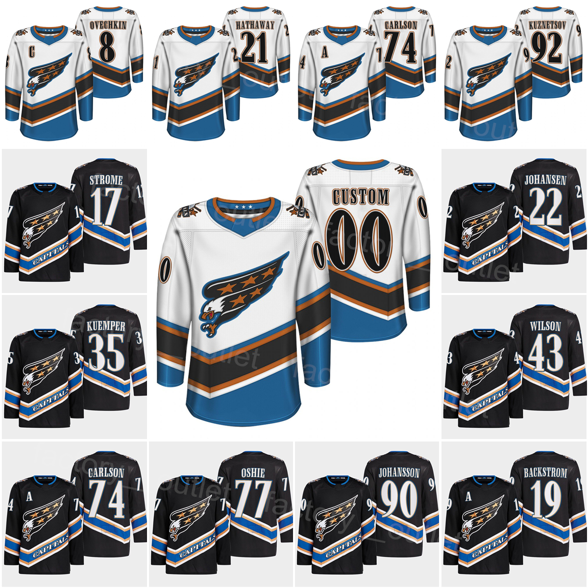 2023 Reverse Retro Hockey Jerseys Evgeny Kuznetsov Alex Ovechkin John Carlson Tj Oshie Tom Johan Larsson Carl Hagelin Nic Ice Hockey Jersey, Black
2023 Reverse Retro Hockey Jerseys Evgeny Kuznetsov Alex Ovechkin John Carlson Tj Oshie Tom Johan Larsson Carl Hagelin Nic Ice Hockey Jersey, Black