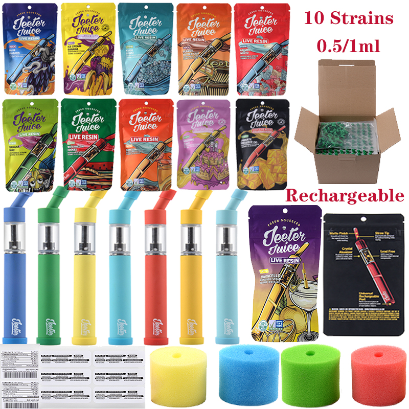 JEETER Rechargeable E Cigarette Device Disposable Vape Pen 1ml/0.5ml 180mah Pod 10 Colors Disposables Empty Carts Preheat Vaporizer Micro With Bottom USB Connectors
JEETER Rechargeable E Cigarette Device Disposable Vape Pen 1ml/0.5ml 180mah Pod 10 Colors Disposables Empty Carts Preheat Vaporizer Micro With Bottom USB Connectors