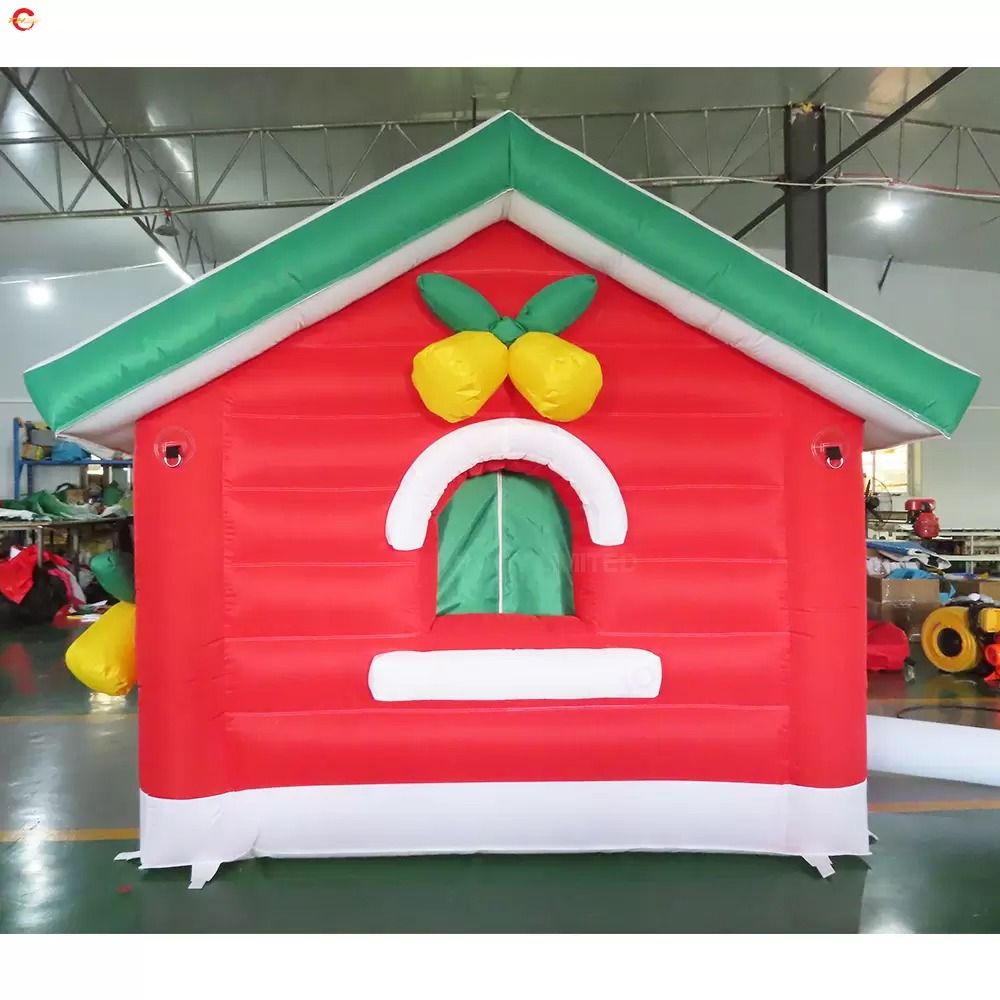 Free Door Ship Outdoor playhouse Activities Christmas inflatable Santa Grotto house tent Xmas decorations