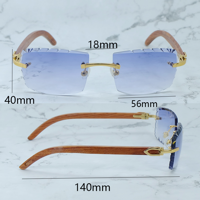 Dia Cut Wood Sunglasses Fashion Stylish Sun Glasses For Men And Women Designer Carter Shades Outdoor Decoration Good quality