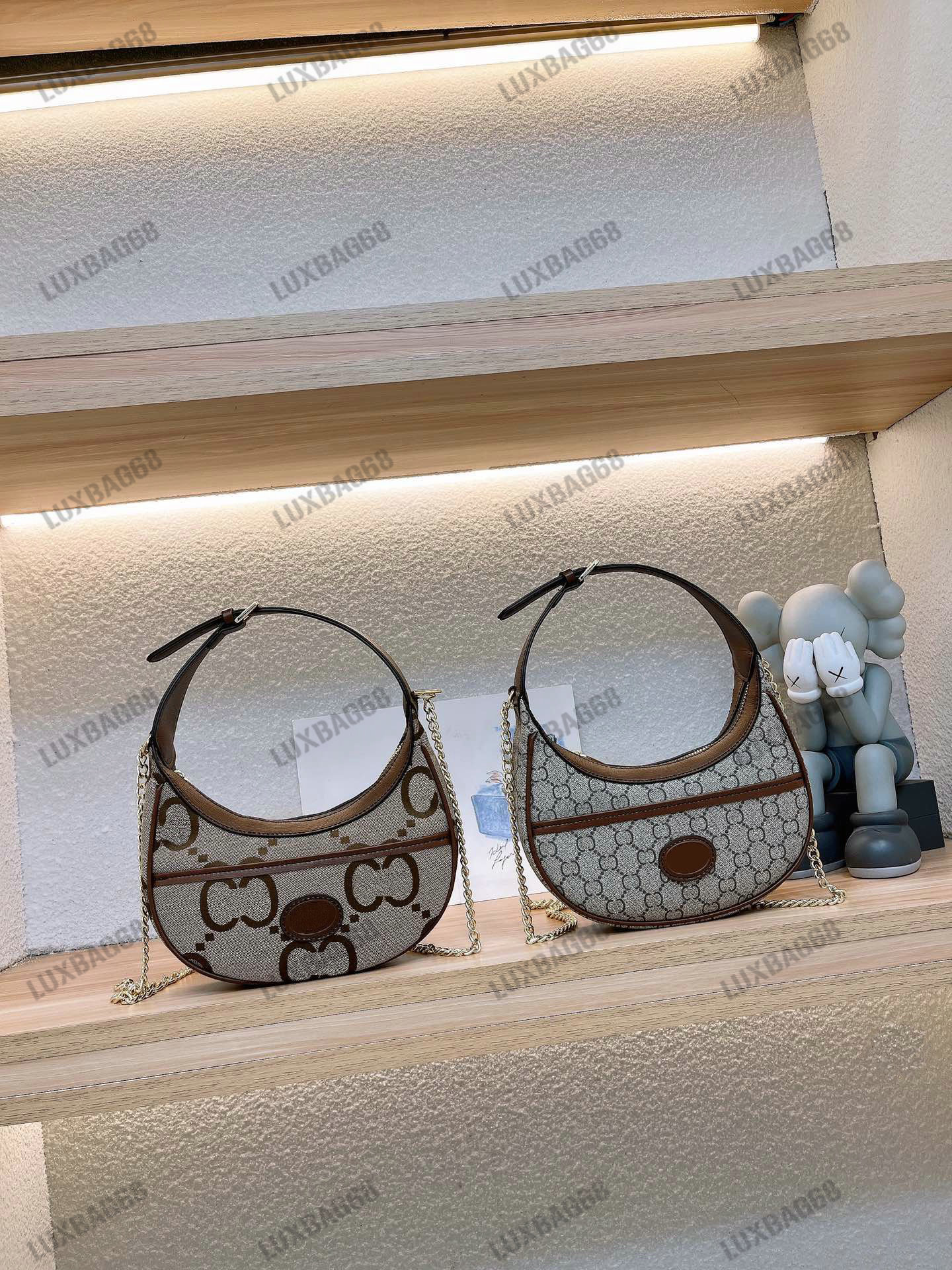 726843 Half Moon Shaped Mini Hobo Bag Italy Designer Canvas Women's Luxurys Purse Interlocking G Chain half-moon Shoulder Bag, #01
726843 Half Moon Shaped Mini Hobo Bag Italy Designer Canvas Women's Luxurys Purse Interlocking G Chain half-moon Shoulder Bag, #01