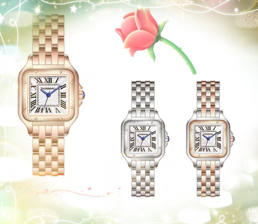 Luxury Super Good Square Roman Dial Watch lovers womens reloj auto date fine stainless steel tank series wristwatch gift