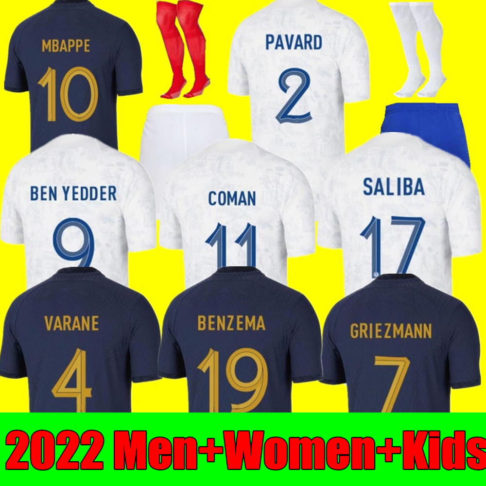 2022 BENZEMA MBAPPE GRIEZMANN soccer jerseys French KANTE POGBA ZIDANE GIROUD MATUIDI VARANE PAVARO equipement Maillot de football shirt Men Women kids kit Set, Women home
2022 BENZEMA MBAPPE GRIEZMANN soccer jerseys French KANTE POGBA ZIDANE GIROUD MATUIDI VARANE PAVARO equipement Maillot de football shirt Men Women kids kit Set, Women home