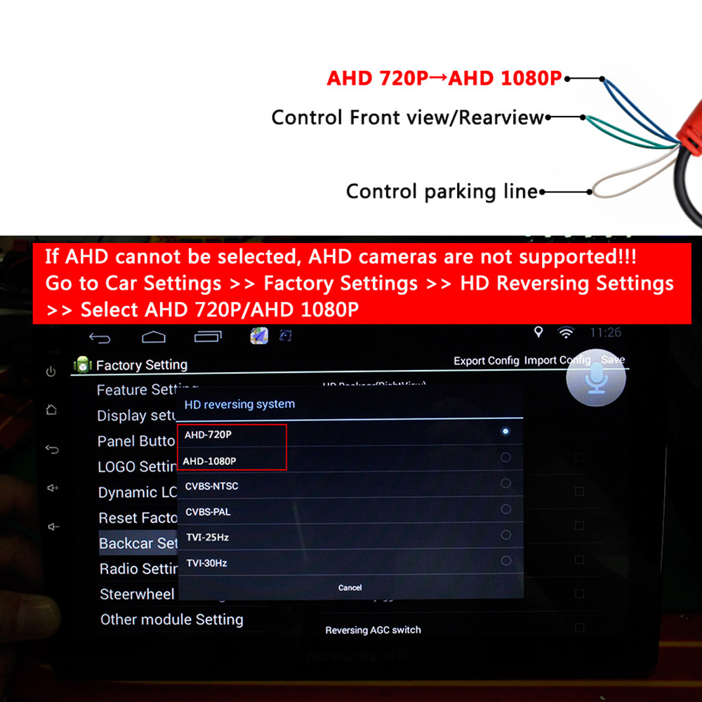 AHD 180 degree Fisheye Lens Car Rear Side front View Camera Wide Angle Reversing Backup Camera Night Vision Waterproof