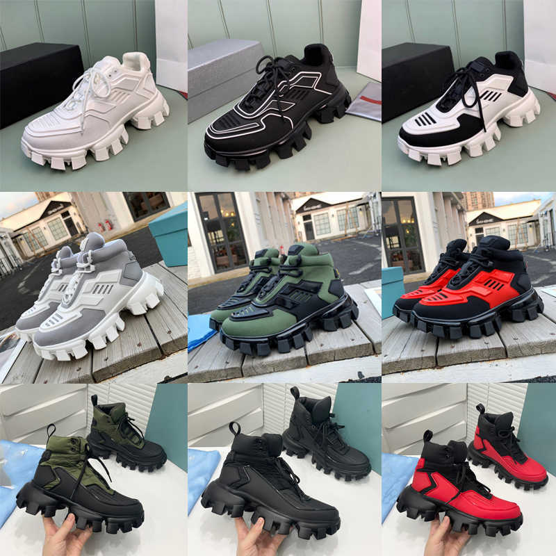 Mens Woman Casual Shoes Cloudbust Thunder Sneakers Platform Shoes Runner Trainer Outdoor Shoe Knit Fabric Low Top High Top Light Rubber New Colors With Box NO338