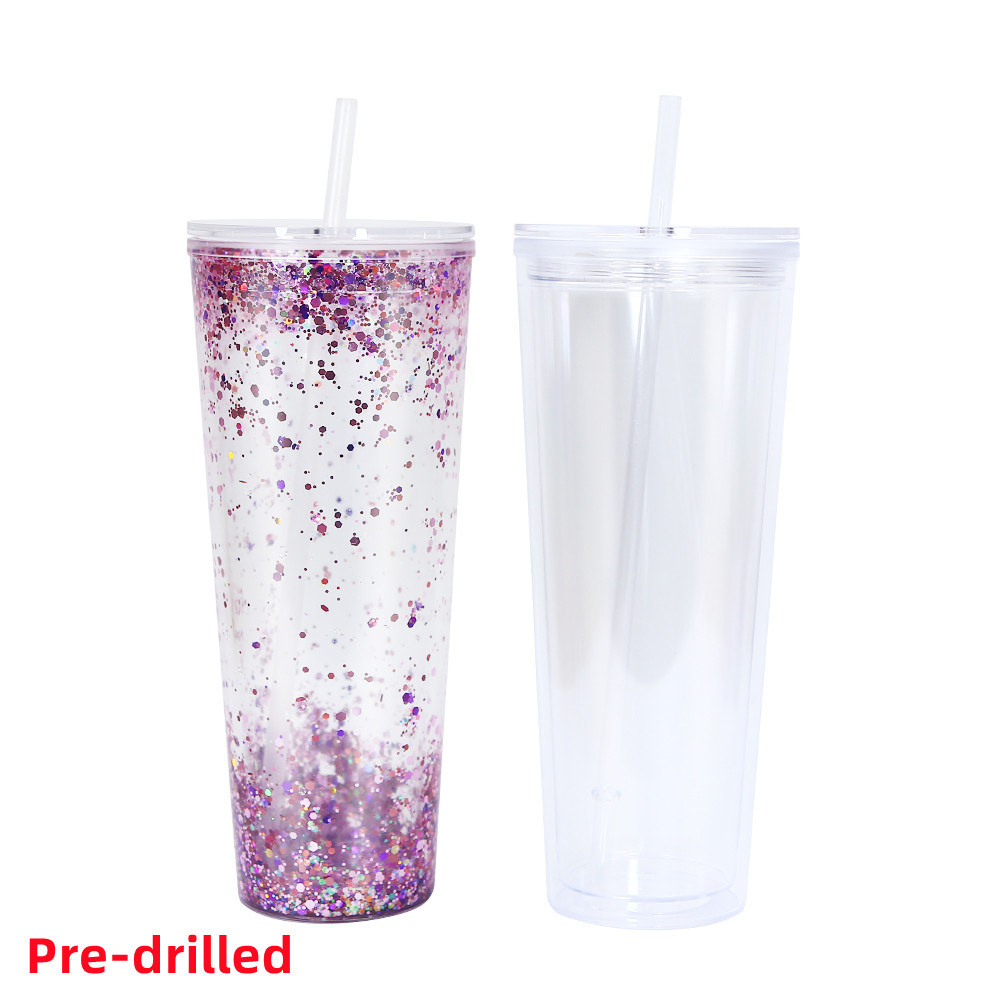 Pre-drilled 24oz Acrylic Tumblers with lid and Straws Snow Globe Tumbler Double Wall Clear Plastic Tumblers with hole
Pre-drilled 24oz Acrylic Tumblers with lid and Straws Snow Globe Tumbler Double Wall Clear Plastic Tumblers with hole