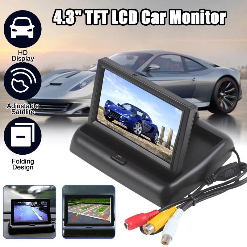 4.3 Inch TFT LCD Screen Car Monitor Rearview Reverse Parking Monitors With 2 channel Video Input Camera Optional