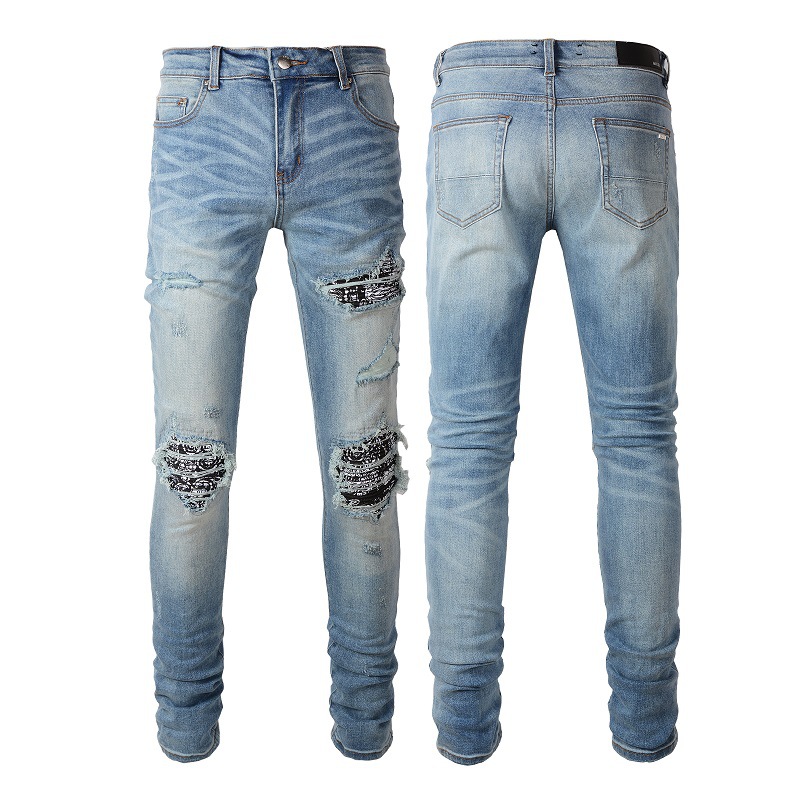 High Street Man Elastic Denim Jeans With Applique Detail Distressed Washed Effect Slim Fit, Blue-amr/6665
High Street Man Elastic Denim Jeans With Applique Detail Distressed Washed Effect Slim Fit, Blue-amr/6665