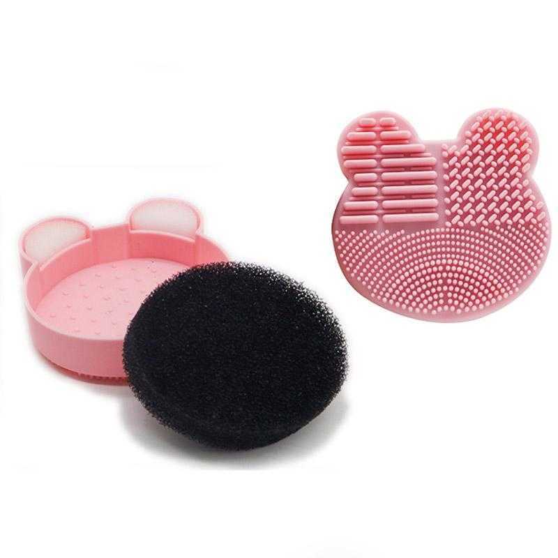 Silicone Scrub Pad Washing Brush Mat Make Up Tool Cosmetic Brushs Cleaner Scrubber Box Almohadilla De Limpieza De Brochas De Maquillaje