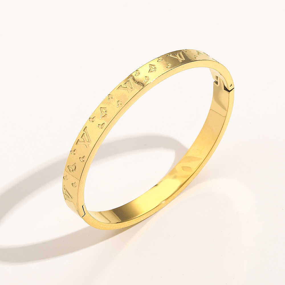 Europe America Fashion Style Bracelets Women Bangle Luxury Designer Jewelry 18K Gold Plated Stainless steel Wedding Lovers Gift Bangles
Europe America Fashion Style Bracelets Women Bangle Luxury Designer Jewelry 18K Gold Plated Stainless steel Wedding Lovers Gift Bangles