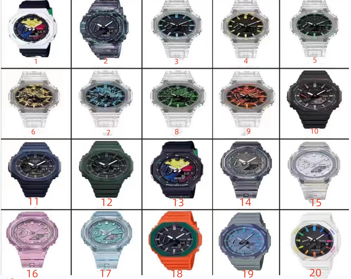 Sports Quartz Men's Ultra thin Oak Digital Watch Iced Out Watch Waterproof World Time detachable assembly 20 color automatic lift lamp LED
Sports Quartz Men's Ultra thin Oak Digital Watch Iced Out Watch Waterproof World Time detachable assembly 20 color automatic lift lamp LED