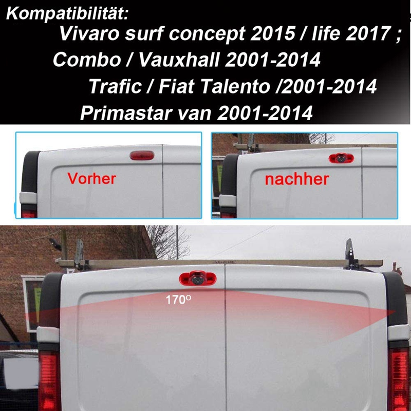 Car car dashcam Part Auto High Definition Waterproof IR Night Vision Rear View Backup Brake Light Camera For Car Renault Trafic 2001-2014 Opel/Vaxhall