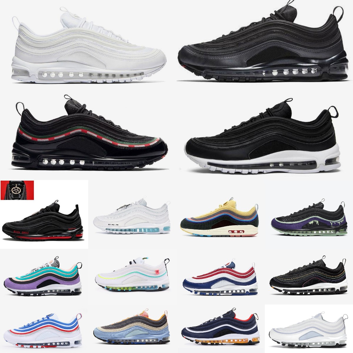 NEW Desinger 97 97s Running Shoes for men women Halloween Sean Wotherspoon Black Jesus Bright Citron Gradient Fade Bred Gold Outdoor Sports Sneakers Trainer, Box
NEW Desinger 97 97s Running Shoes for men women Halloween Sean Wotherspoon Black Jesus Bright Citron Gradient Fade Bred Gold Outdoor Sports Sneakers Trainer, Box