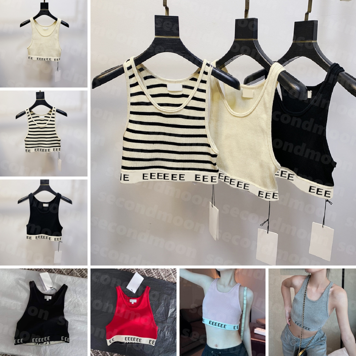 Women Breathable Sleeveless Tee Designer Letter Jacquard Vest Crew Neck Elastic Vests Woman Sports Tops, 5#
Women Breathable Sleeveless Tee Designer Letter Jacquard Vest Crew Neck Elastic Vests Woman Sports Tops, 5#