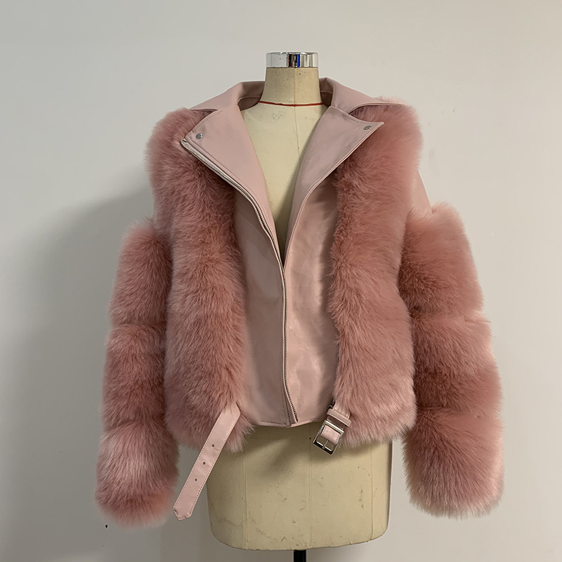Women Coat thanksgiving gift Winter lapel Imitation fox Faux Fox Fur splicing leathers belt Jacket outdoor leisure fashion street multicolor leather coats, Red black splicing
Women Coat thanksgiving gift Winter lapel Imitation fox Faux Fox Fur splicing leathers belt Jacket outdoor leisure fashion street multicolor leather coats, Red black splicing