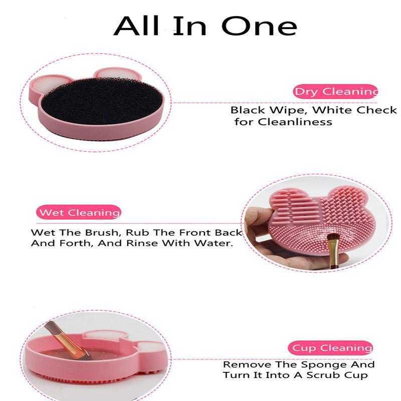 Silicone Scrub Pad Washing Brush Mat Make Up Tool Cosmetic Brushs Cleaner Scrubber Box Almohadilla De Limpieza De Brochas De Maquillaje