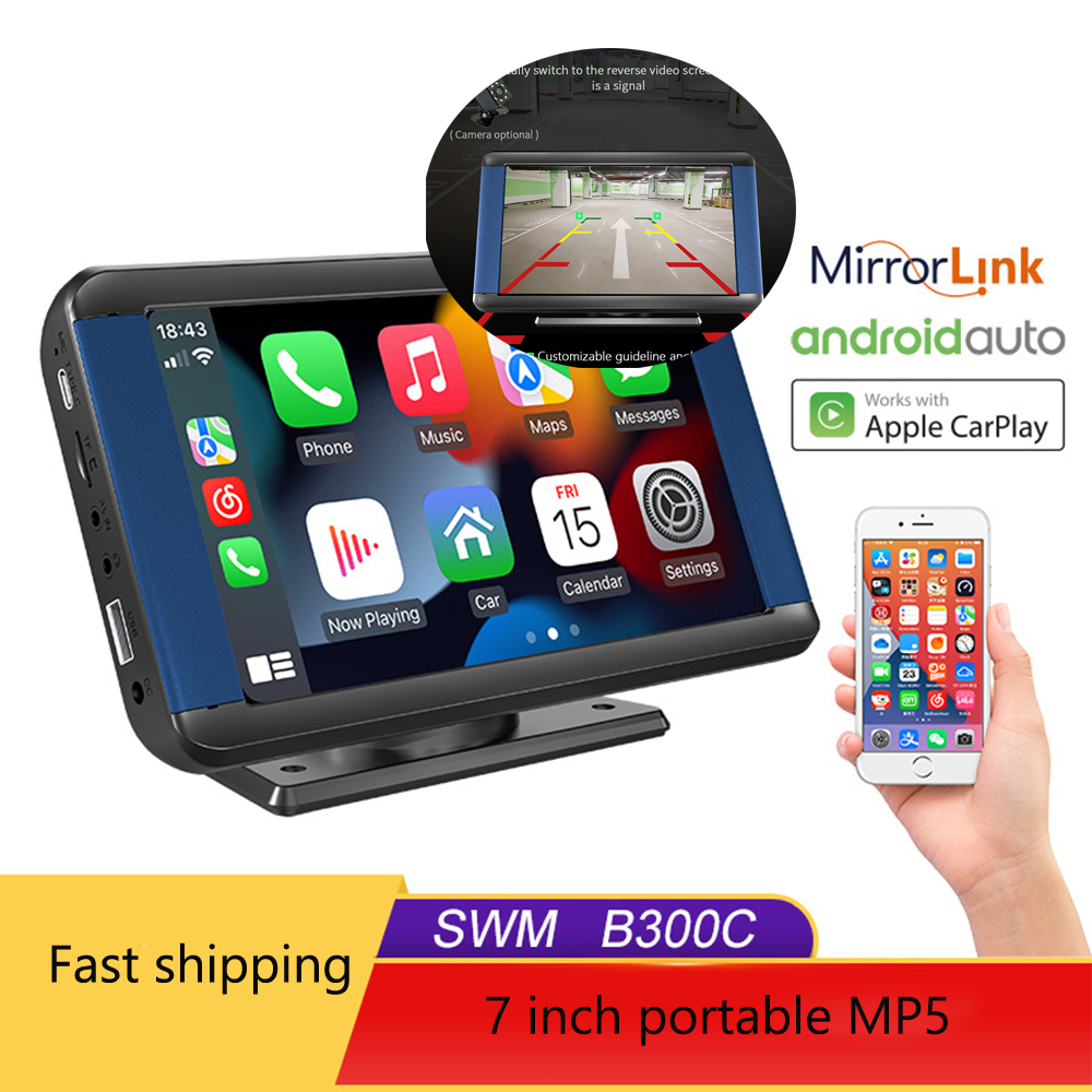 Universal 7 Inch Apple Carplay Car Screen for All Vehicles Wireless Android Auto Portable HUD AirPlay Mirrorlink