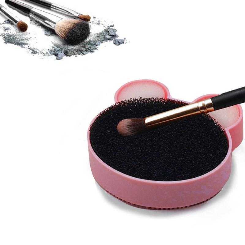 Silicone Scrub Pad Washing Brush Mat Make Up Tool Cosmetic Brushs Cleaner Scrubber Box Almohadilla De Limpieza De Brochas De Maquillaje
