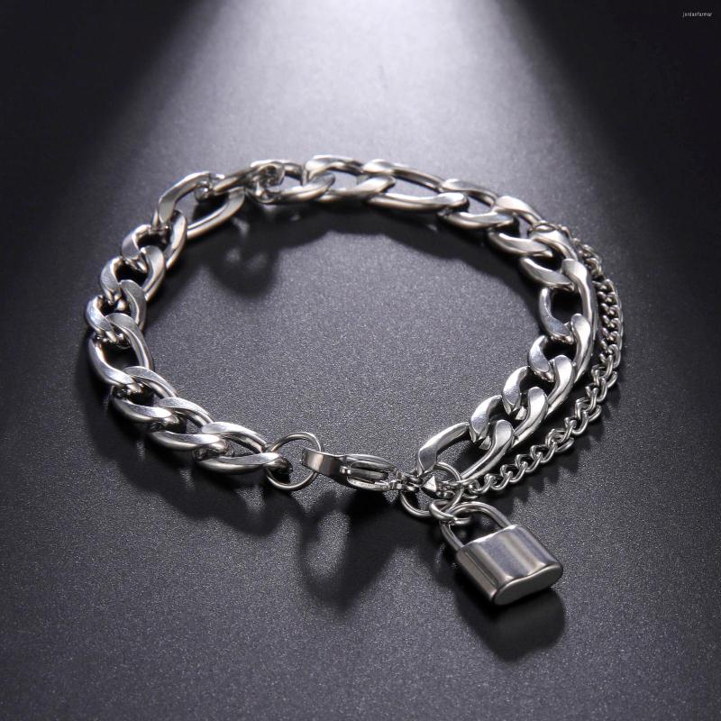 Link Bracelets My Shape Stainless Steel Lock Pendant Bangle For Men Women Punk Men's Bracelet Chain Fashion Hip Hop Wrist Jewelry
Link Bracelets My Shape Stainless Steel Lock Pendant Bangle For Men Women Punk Men's Bracelet Chain Fashion Hip Hop Wrist Jewelry