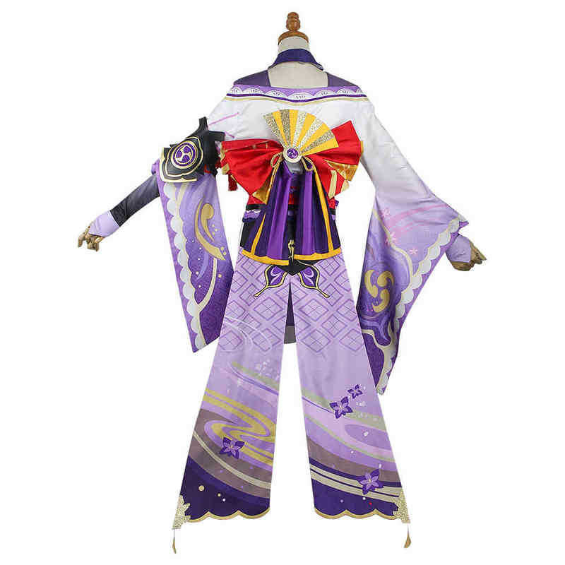 Game Genshin Impact Raiden Shogun Cosplay Come Baal Wig Beelzebul Cosplay Come Women Kimono Dress Uniform Party Role Playing L2208