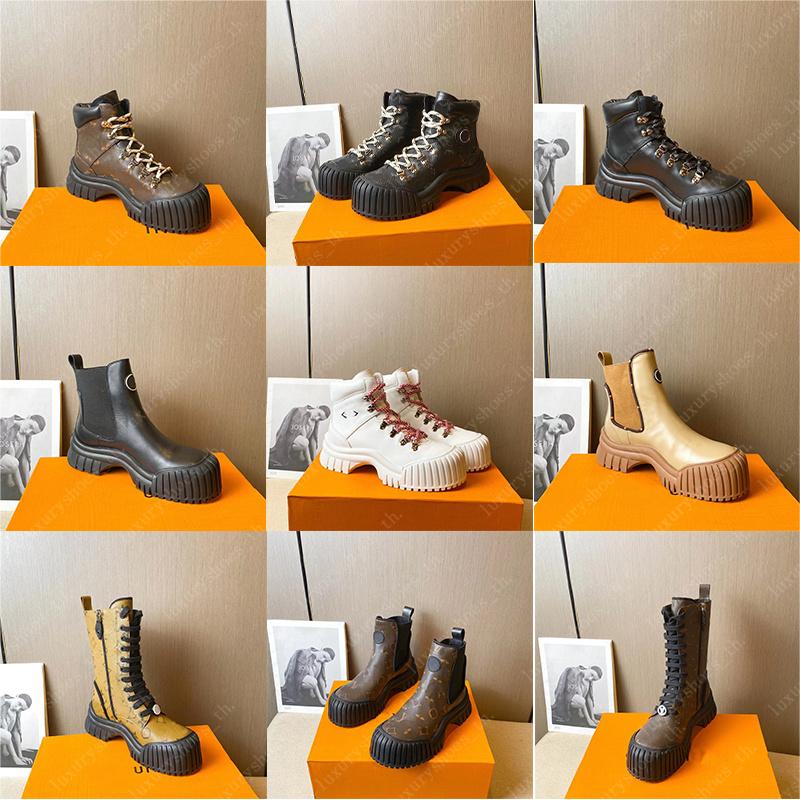 Designer Boots Ruby Flat Boots Women Ranger Booties Cowhide Leather Ankle Boot …