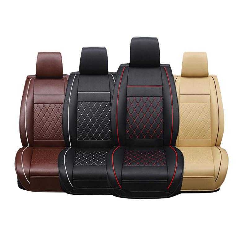 Car Seat Covers Universal PU Leather Car Seat Cover Four Seasons Front Rear PU Leather Cushion Breathable Protector Mat Pad Auto Accessories T221110