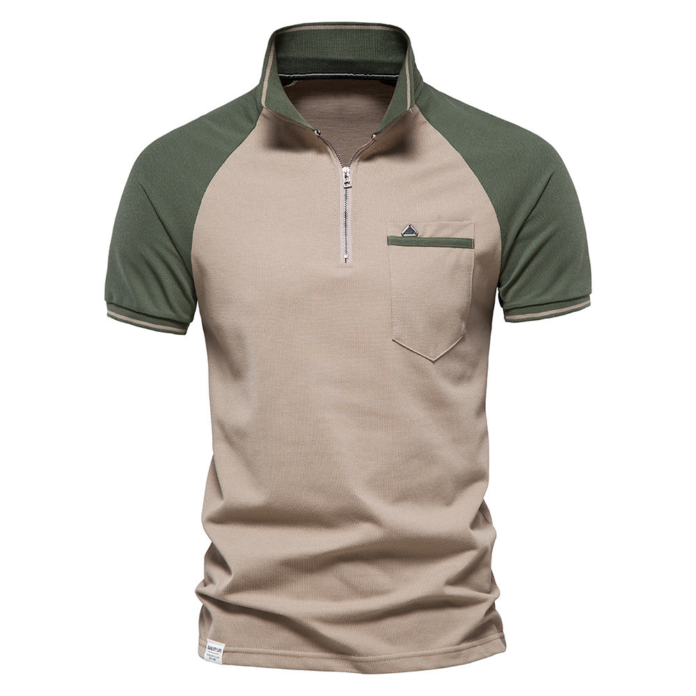 Men's Polo Shirt Spring Summer Golf Two-color Splicing Zipper Up Placket with Pocket Short Sleeve Men's T-shirt Top Tees, Yellow
Men's Polo Shirt Spring Summer Golf Two-color Splicing Zipper Up Placket with Pocket Short Sleeve Men's T-shirt Top Tees, Yellow