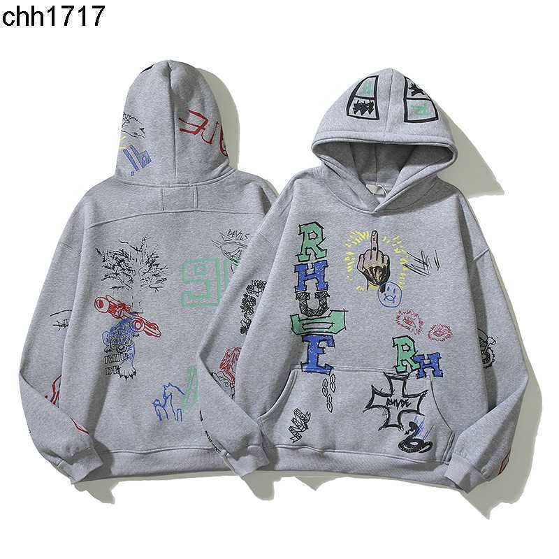 Trend 2022 spring and autumn rhudes hand-painted graffiti printing men's and women's casual couple hoodies, Gray
Trend 2022 spring and autumn rhudes hand-painted graffiti printing men's and women's casual couple hoodies, Gray