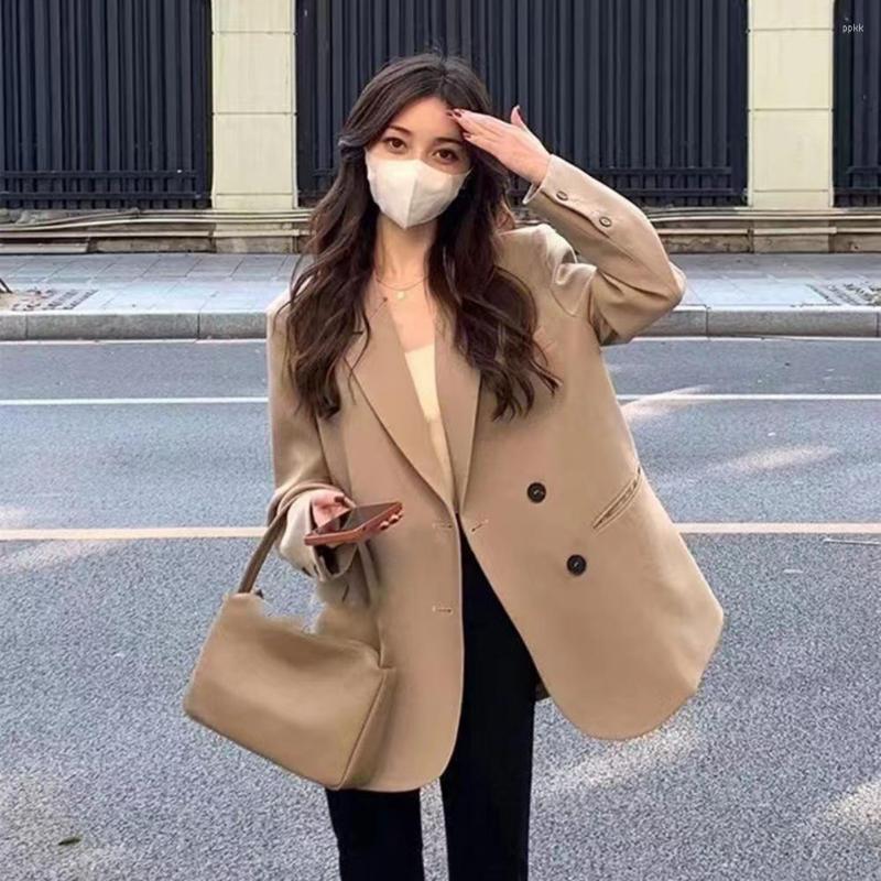 Women's Suits Veste Femme Flap Pockets Women Blazer Autumn Winter Solid Color Double Buttons Temperament Suit Coat Jacket, Black
Women's Suits Veste Femme Flap Pockets Women Blazer Autumn Winter Solid Color Double Buttons Temperament Suit Coat Jacket, Black