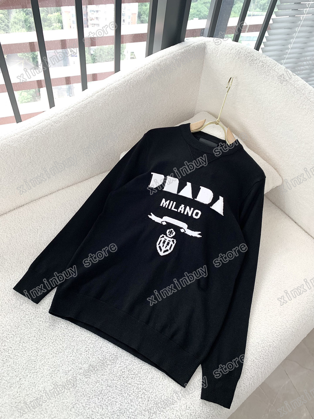 xinxinbuy Men designer Hoodie sweater Milano Metal triangle label Knitted wool fabric Paris women black white gray S-XL, 01
xinxinbuy Men designer Hoodie sweater Milano Metal triangle label Knitted wool fabric Paris women black white gray S-XL, 01