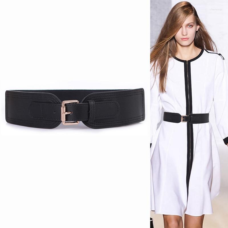 Belts Design Wide Pin Buckle For Coat Punk Black Brown PU Leather Stretch Waistband Lady Fashion Bar Decorate Waist Seal
Belts Design Wide Pin Buckle For Coat Punk Black Brown PU Leather Stretch Waistband Lady Fashion Bar Decorate Waist Seal