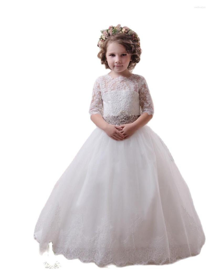 Girl Dresses 2022 Kids Wedding With Long Train And Half Sleeves Lace Appliques Beautiful Flower Girls Gowns Beaded Sash Bows, Green
Girl Dresses 2022 Kids Wedding With Long Train And Half Sleeves Lace Appliques Beautiful Flower Girls Gowns Beaded Sash Bows, Green