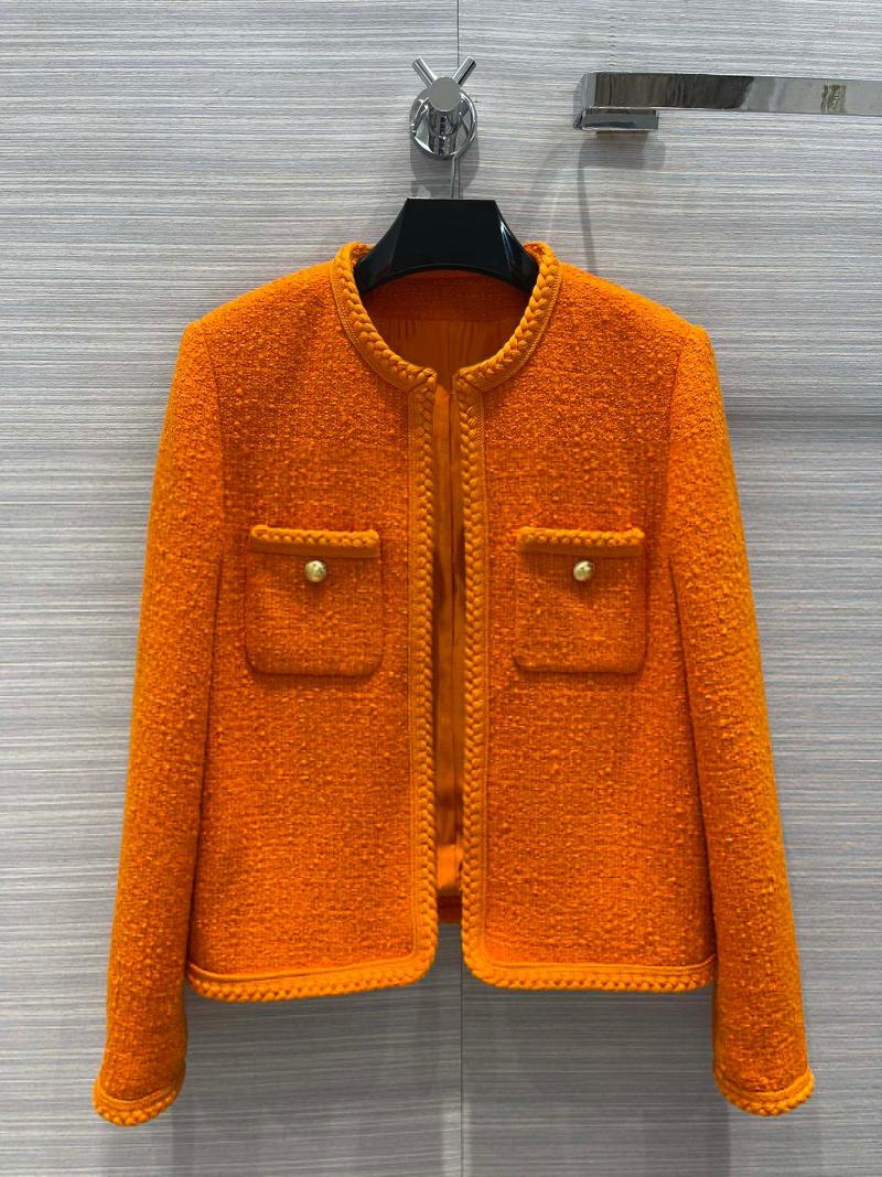 Women' Jackets Fall 2022 Temperament Round Neck Pocket Button Decoration Tweed Wool Jacket Women Simple High Quality Orange, Black
Women' Jackets Fall 2022 Temperament Round Neck Pocket Button Decoration Tweed Wool Jacket Women Simple High Quality Orange, Black